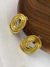 18K Gold-Plated Stainless Steel Spiral Earrings Earrings