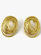 Pair of 18K gold-plated stainless steel spiral earrings