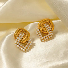 18K Gold-Plated Stainless Steel Square Earrings Earrings