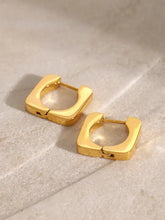 Pair of 18K gold-plated stainless steel square earrings