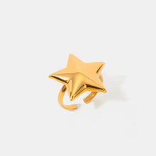 Shiny 18K gold-plated stainless steel star ring