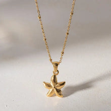 18k gold plated starfish pendant necklace in gold-tone