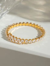 Stainless Steel Inlaid Zircon Bracelet Gold One Size Bracelets