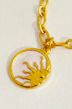 18k gold-plated steel necklace with round pendant stainless