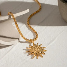 18K Gold-Plated Sun Pendant Necklace Fashion Jewelry