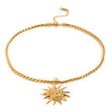 18K Gold-Plated Sun Pendant Necklace Fashion Jewelry