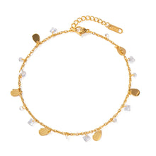 18K Gold Plated Synthetic Crystal Charm Anklet