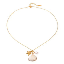 18K Gold-Plated Synthetic Pearl Shell Necklace Fashion Jewelry