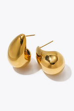 Pair of 18k gold-plated teardrop copper earrings