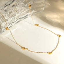 18k gold-plated teardrop pendant necklace with stainless steel chain