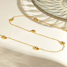 18k gold-plated teardrop pendant necklace with stainless steel chain