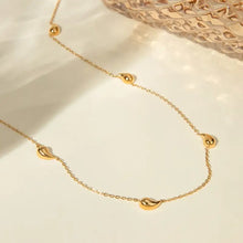 18k gold-plated teardrop pendant necklace with stainless steel chain