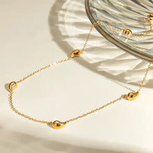 18k gold-plated teardrop pendant necklace with stainless steel chain