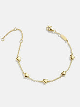 18K gold-plated titanium steel bracelet with heart charms