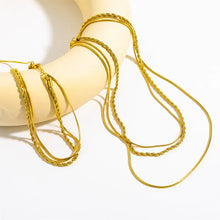 18K Gold-Plated Titanium Steel Three-Layered Necklace Necklaces