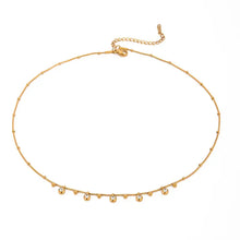 Gold-plated titanium steel zircon necklace with dangling charms