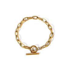 18K Gold-Plated Stainless Steel Toggle Chain Bracelet Bracelets