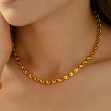 18k gold-plated copper necklace with small twisted bead chain links
