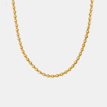18k gold-plated twisted bead copper necklace with 18-inch chain