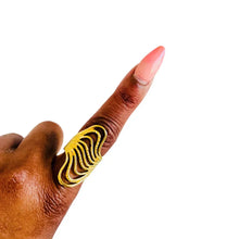 18K Gold Plated Wavy Open Ended Statement Ring Gold One Size