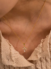 18K Gold-Plated Zircon Cross Pendant Necklace with Sparkling Stones