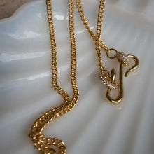18k gold-plated zircon necklace with J initial pendant