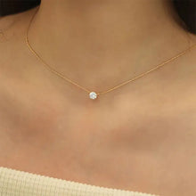 18k gold-plated zircon solitaire pendant necklace with diamond-like pendant