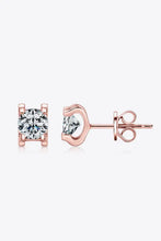 18k rose gold stud earrings with round brilliant-cut cubic zirconia