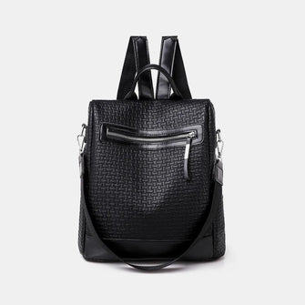 PU Leather Backpack Bag Black One Size