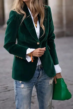 One Button Lapel Collar Long Sleeve Blazer Black Forest Woman Outerwear