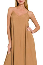 Zenana Woven Arc Hem Cami Dress With Flowy Pockets Casual Dresses