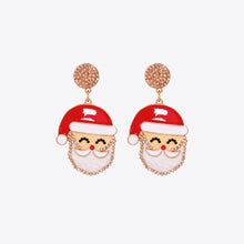 Rhinestone Alloy Santa Earrings Watermelon pink One Size