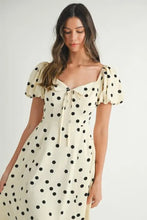 MABLE Polka Dot Puff Sleeve Midi Dress Casual Dresses