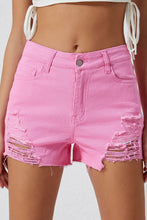 Distressed Denim Shorts Pink