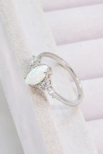 Opal and Zircon Platinum-Plated Ring Rings