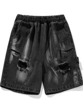 Men's Plus Size Distressed Denim Shorts Denim Shorts