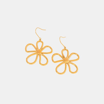18K Gold-Plated Flower Earrings Gold One Size