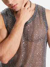 Men's Sequin Round Neck Tank