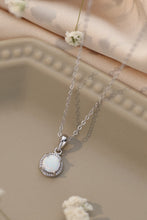 Opal Round Pendant Chain Necklace
