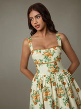 Lace Trim Floral Sleeveless Midi Dress Cocktail Dress