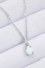 Opal Pendant 925 Sterling Silver Chain-Link Necklace Silver One Size