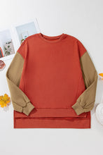 Contrast Round Neck Long Sleeve Sweatshirt Woman Sweatshirts