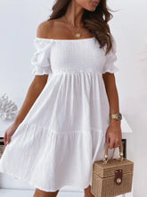 Smocked Off-Shoulder Mini Dress Casual Dresses