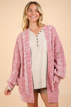 VERY J Cable Knit Open Front Cardigan Brick Woman Outerwear