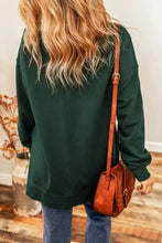 Round Neck Drop Shoulder Slit Sweatshirt Woman Sweatshirts