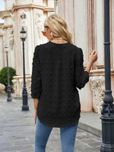 Swiss Dot Notched Neck Blouse Woman Blouses