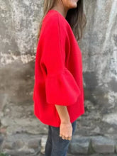 Full Size Bell Sleeve Open Front Cardigan Plus Size