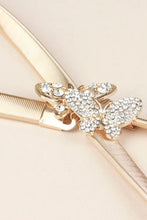 Rhinestone Butterfly Elastic Metal Belt Belts