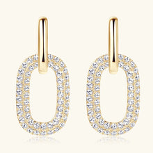 2.16 Carat Moissanite 925 Sterling Silver Earrings Gold One Size