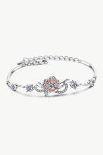 925 Sterling Silver Moissanite Bracelet Silver Orange One Size